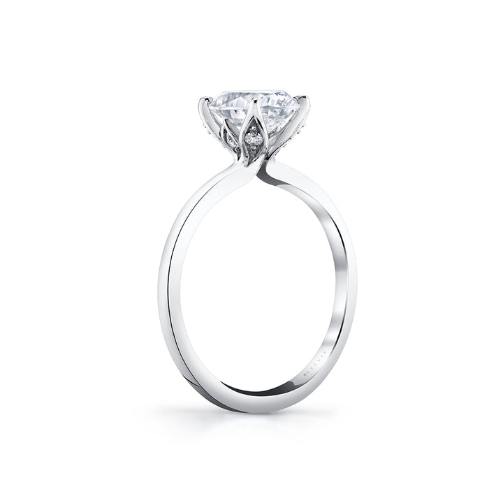 Tulira Oval Cut Solitaire Diamond Petal Prong Engagement Ring - Shay