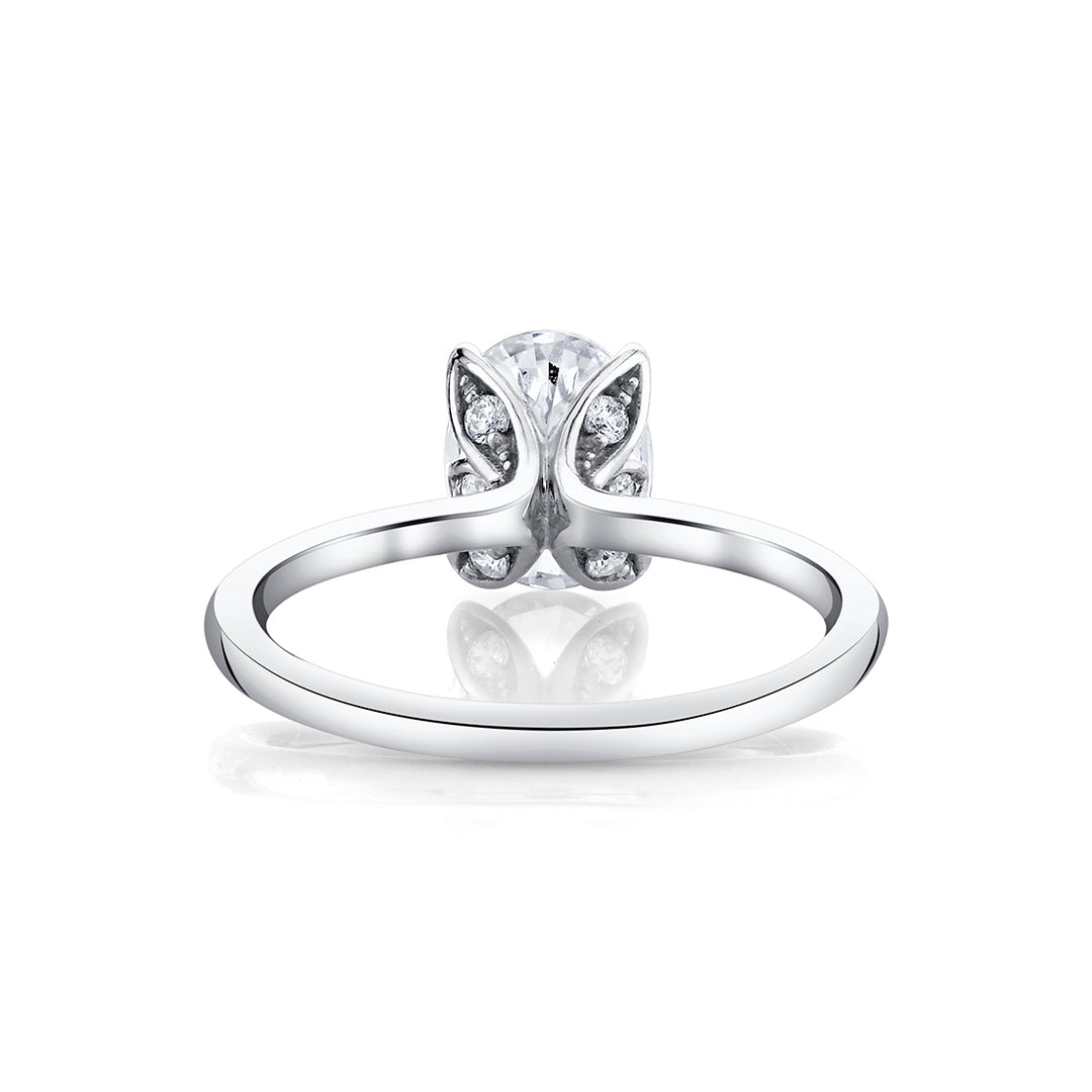 Tulira Oval Cut Solitaire Diamond Petal Prong Engagement Ring - Shay