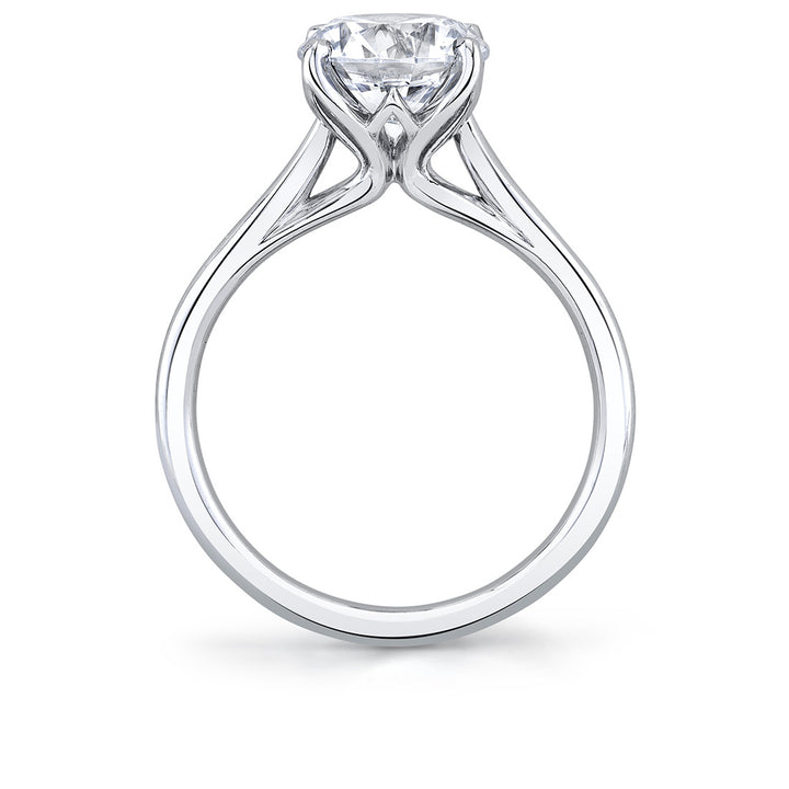 Tulira Solitaire Petal Prong Engagement Ring - Amber