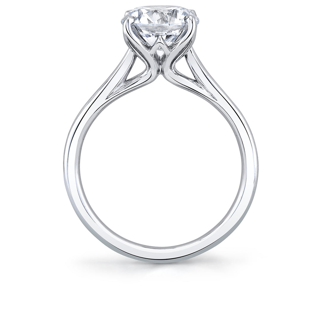 Tulira Solitaire Petal Prong Engagement Ring - Amber