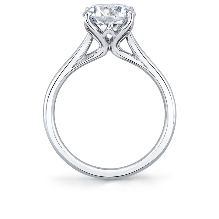 Tulira Solitaire Petal Prong Engagement Ring - Amber