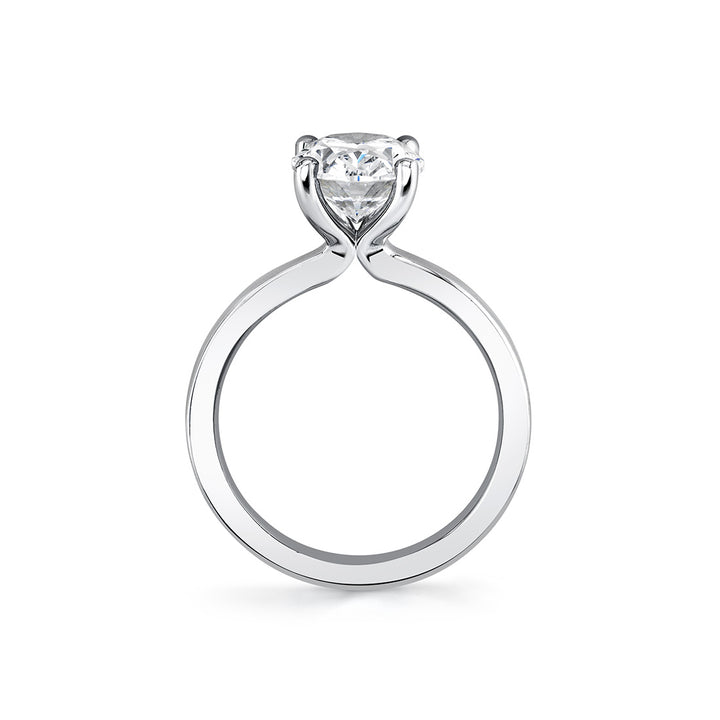 Oval Cut Flat Edge Solitaire Engagement Ring - Ember