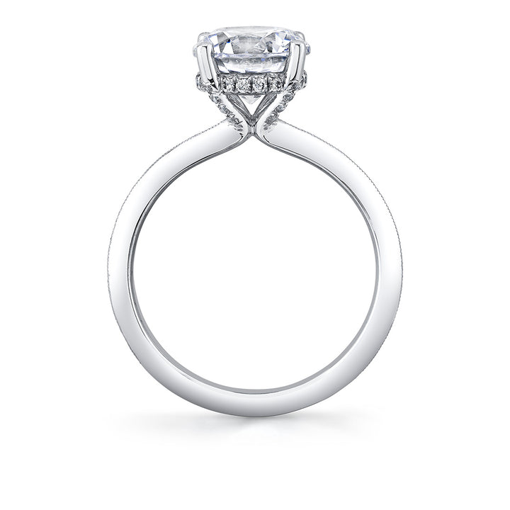 Round Cut Solitaire Engagement Ring with Milgrain Details - Ila