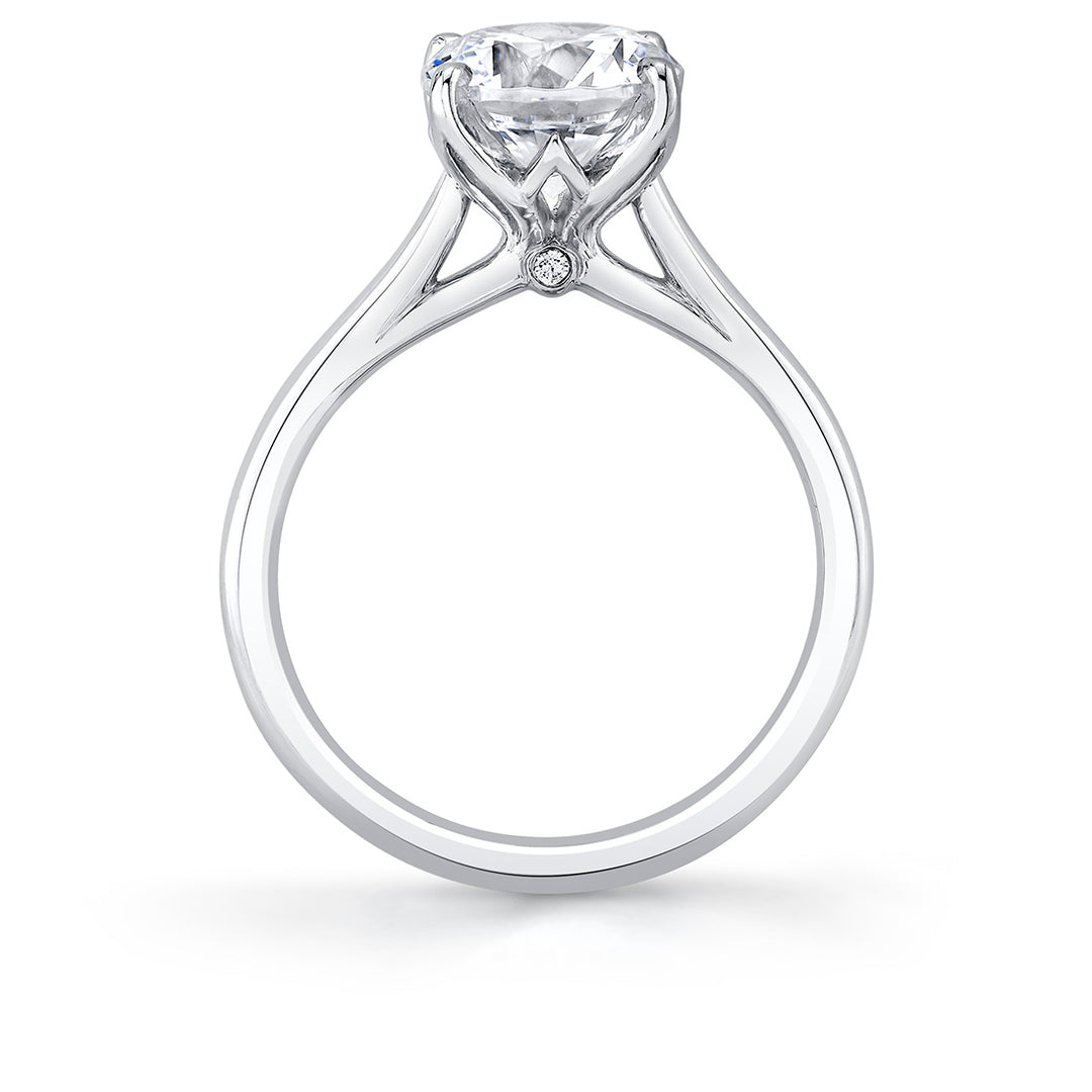 Tulira Solitaire Engagement Ring with Petal Prongs and a Peekaboo Diamond - Billie