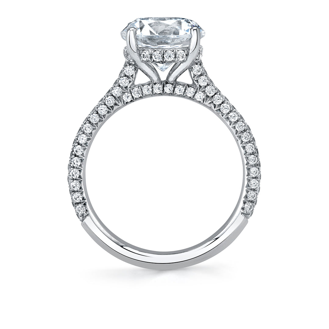 Pear Shaped Hidden Halo Pave Engagement Ring - Peighton