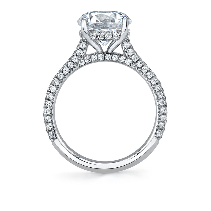 Emerald Cut Hidden Halo Pave Engagement Ring - Peighton