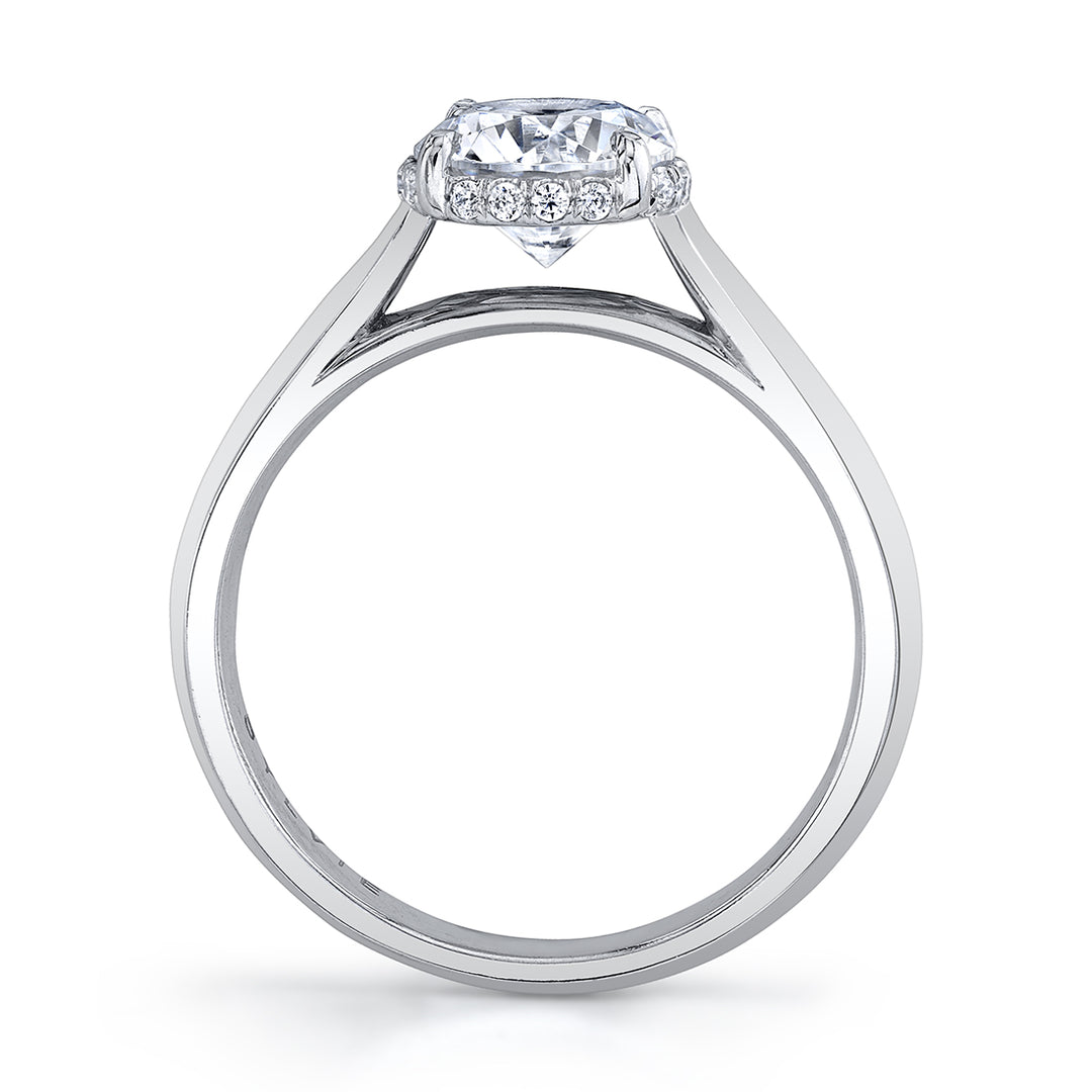 Pear Shaped Hidden Halo Engagement Rings - Fae