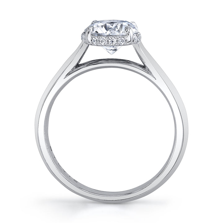 Emerald Cut Engagement Ring with Hidden Halo - Fae