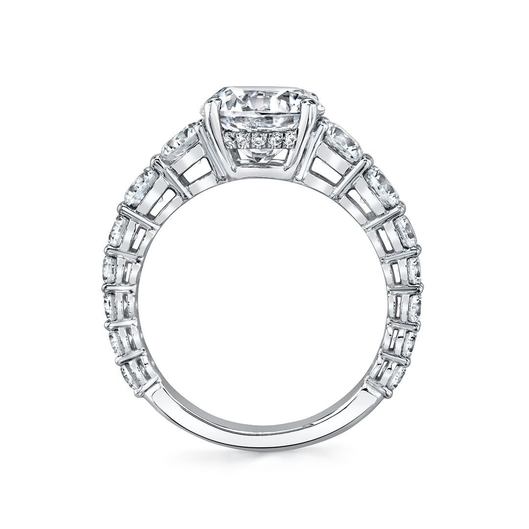 Round Engagement Ring with Hidden Halo - Lavinia
