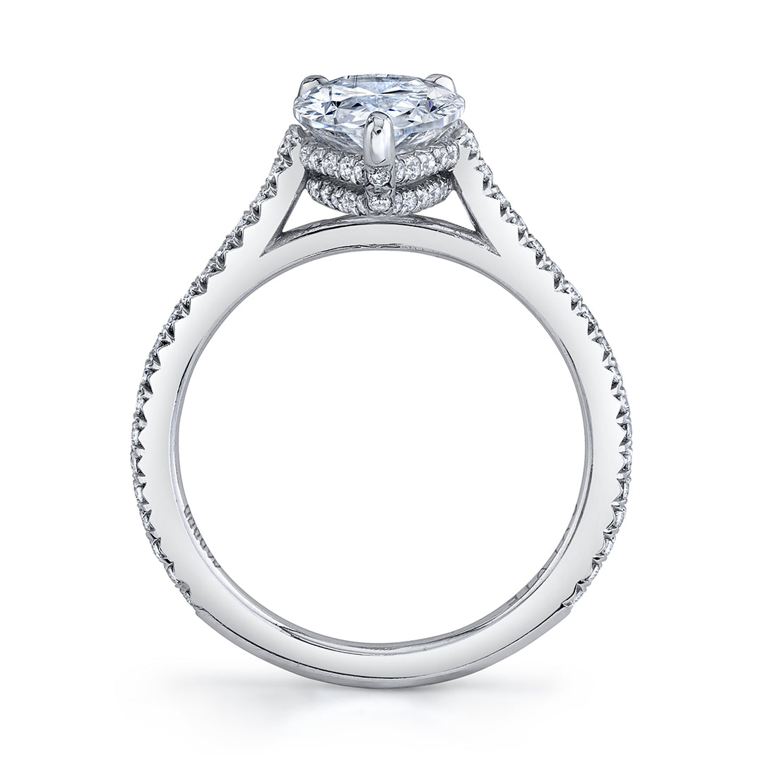 Oval Cut Classic Hidden Halo Engagement Ring - Steffi