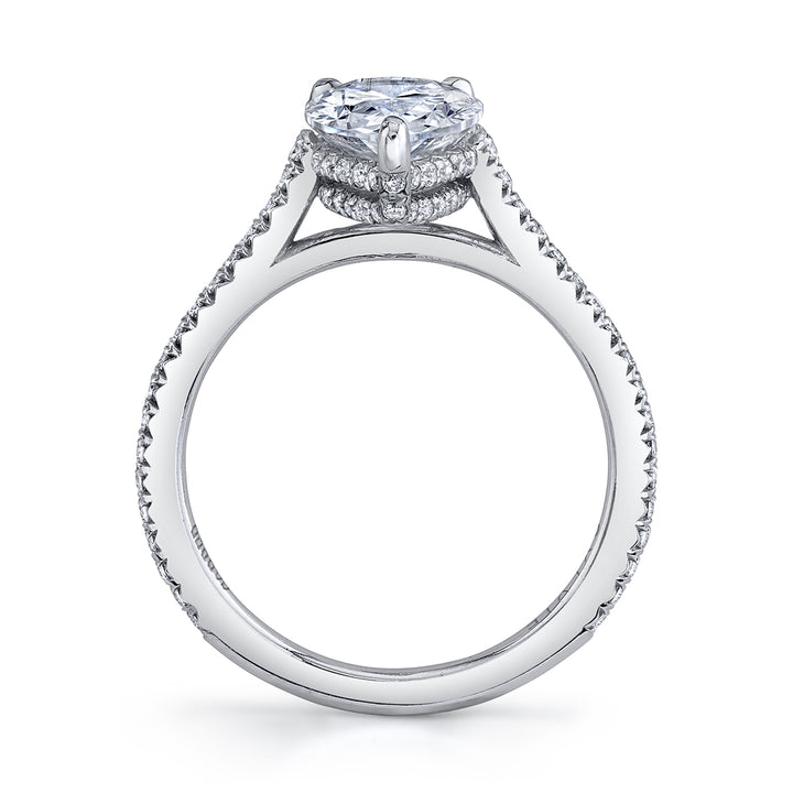 Cushion Cut Classic Hidden Halo Engagement Ring - Steffi