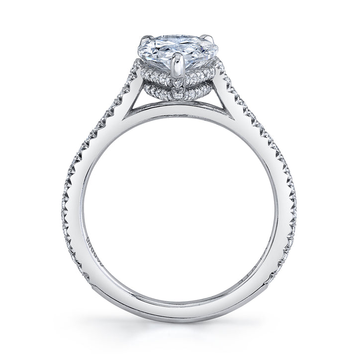 Radiant Cut Classic Hidden Halo Engagement Ring - Steffi