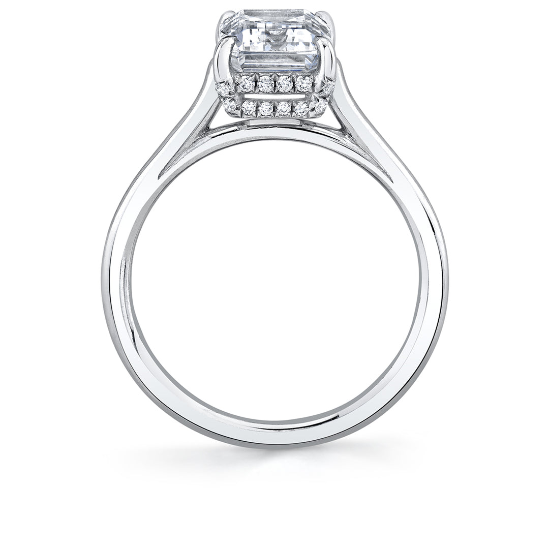 Round Cut Solitaire Engagement Ring with Hidden Halo - Carter