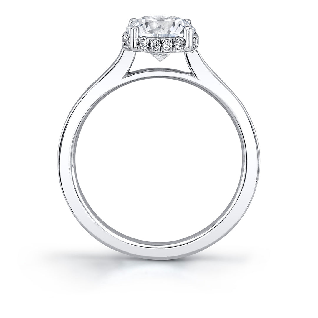 Round Cut Solitaire Engagement Ring with Hidden Halo - Camden