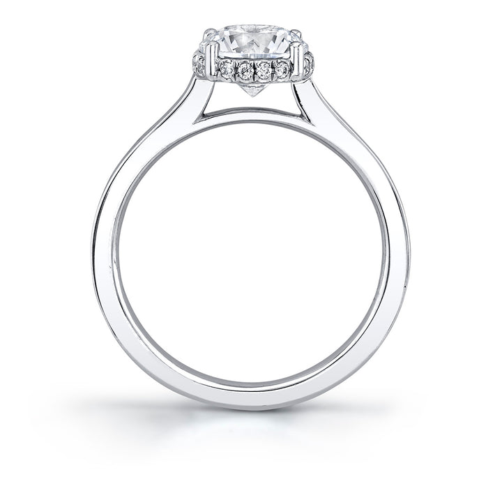 Round Cut Solitaire Engagement Ring with Hidden Halo - Camden