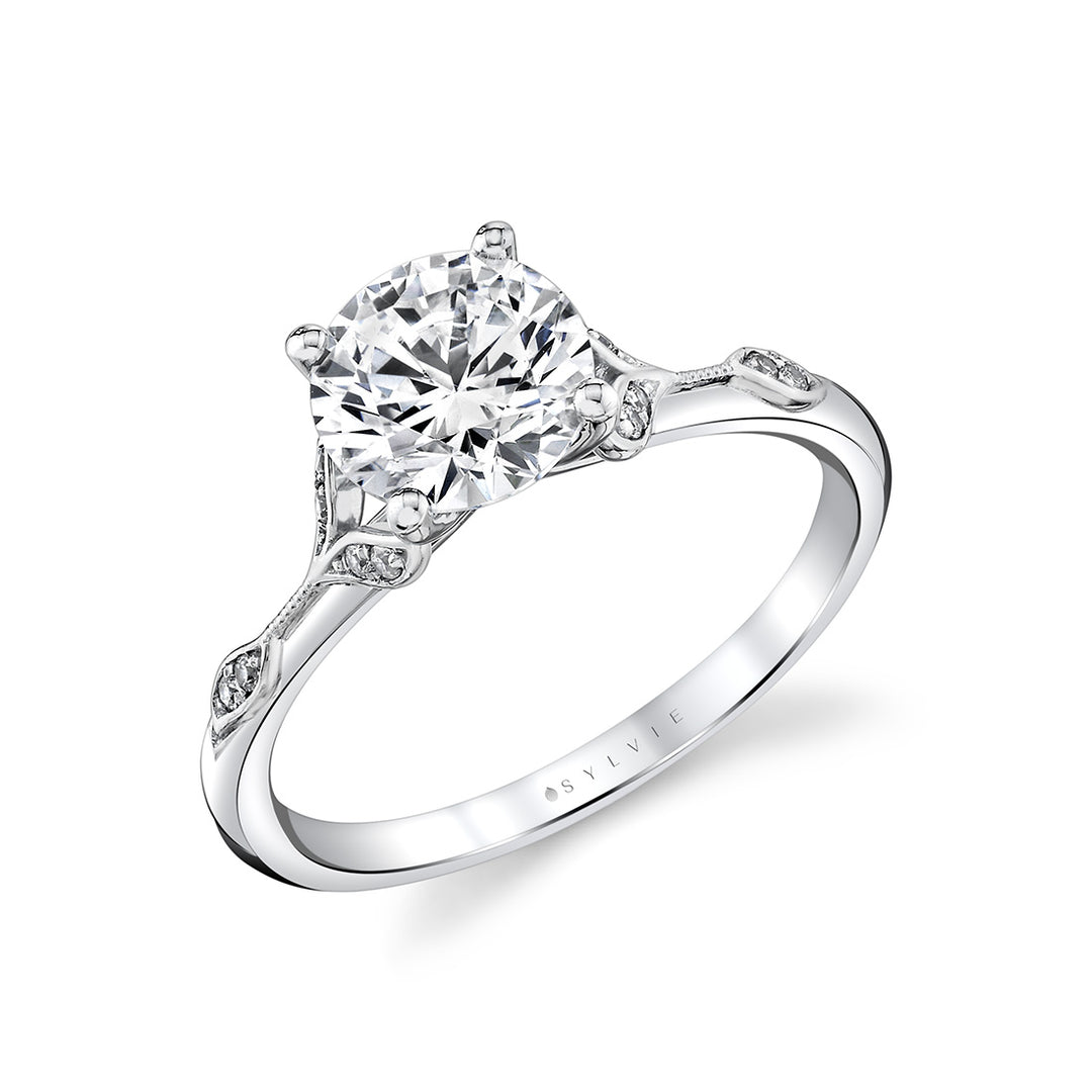 Tulira Diamond Leaf and Vine Engagement Ring - Lotus