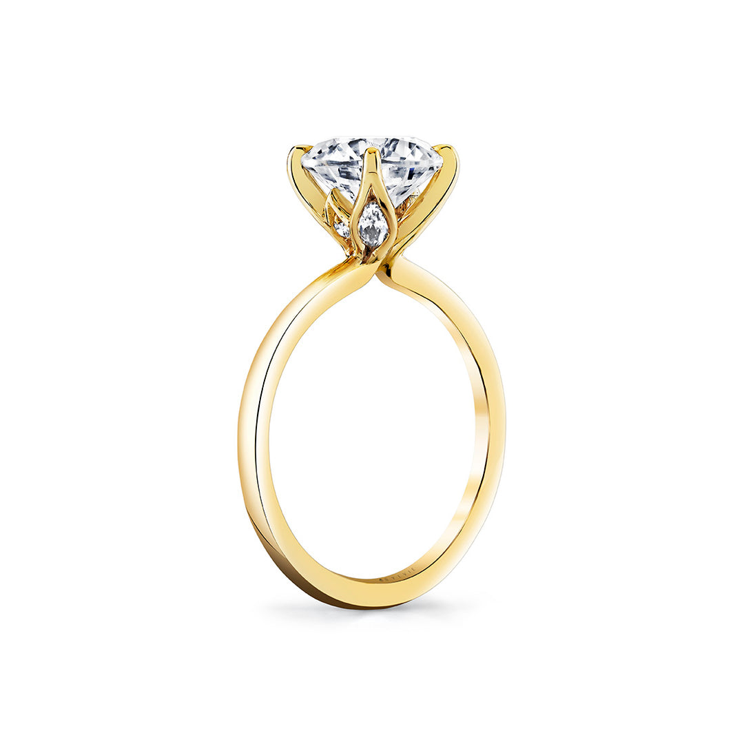 Tulira Solitaire Marquise Petal Prong Engagement Ring - Chrys