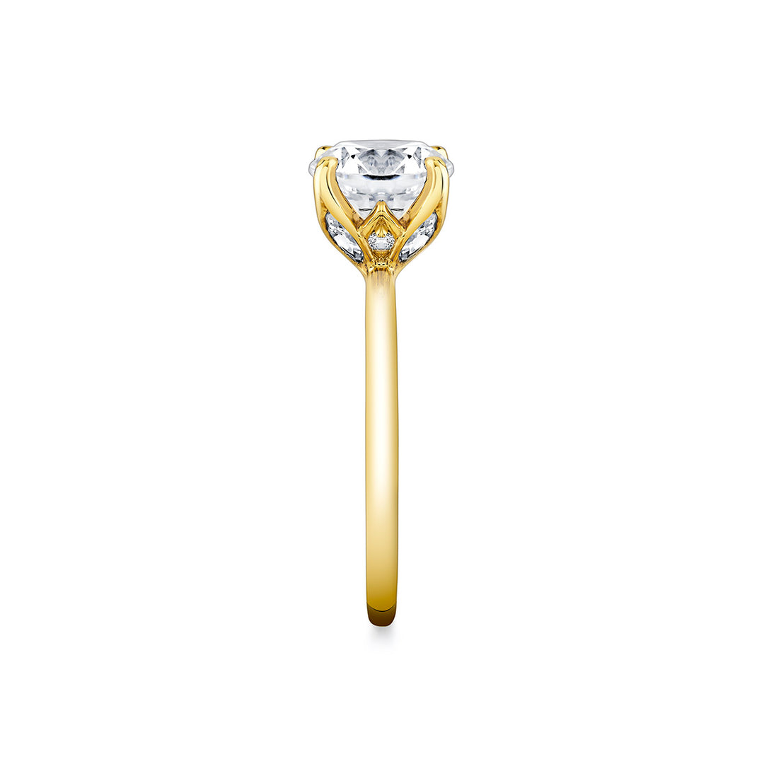 Tulira Solitaire Marquise Petal Prong Engagement Ring - Chrys