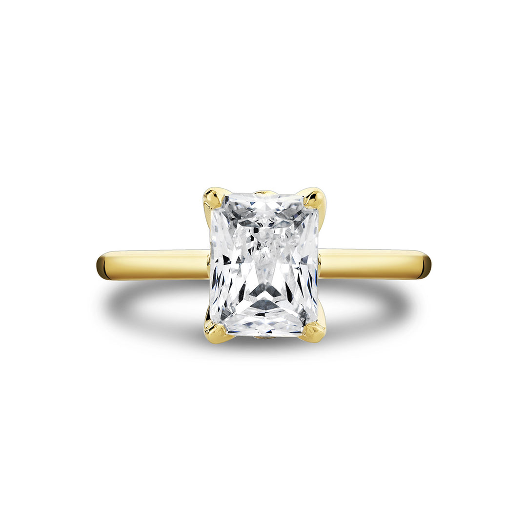 Tulira Diamond Petal Prong Solitaire Engagement Ring - Posey