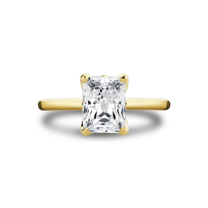 Tulira Diamond Petal Prong Solitaire Engagement Ring - Posey