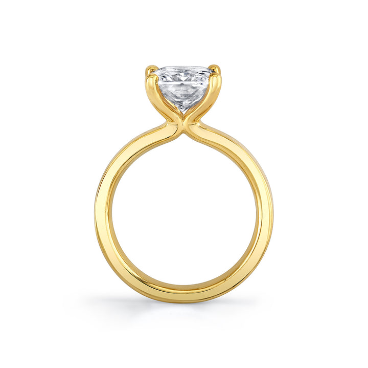 Radiant Cut Flat Edge Solitaire Engagement Ring - Vesta