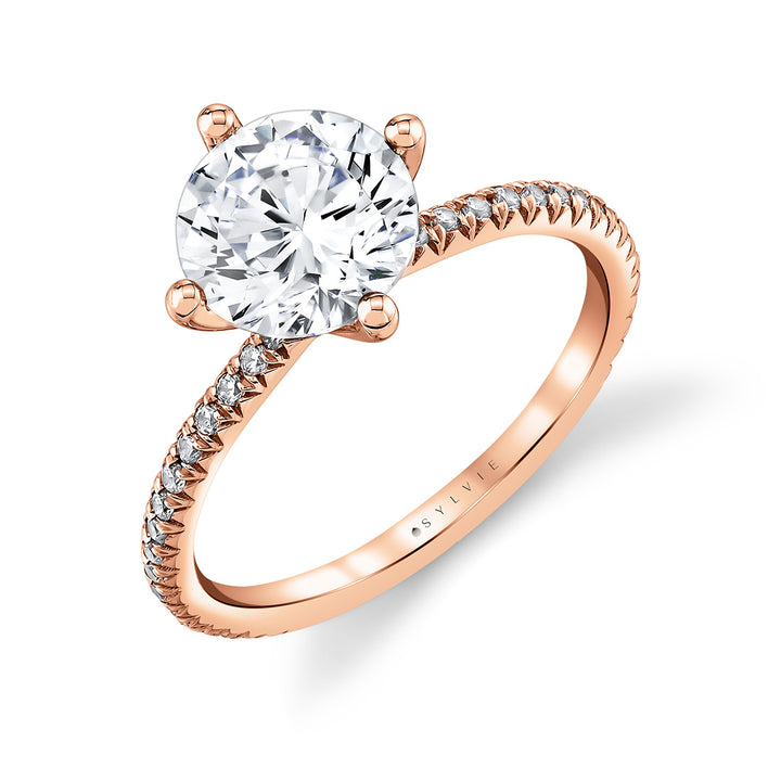 Round Cut Classic Compass Set Engagement Ring - Ralyn