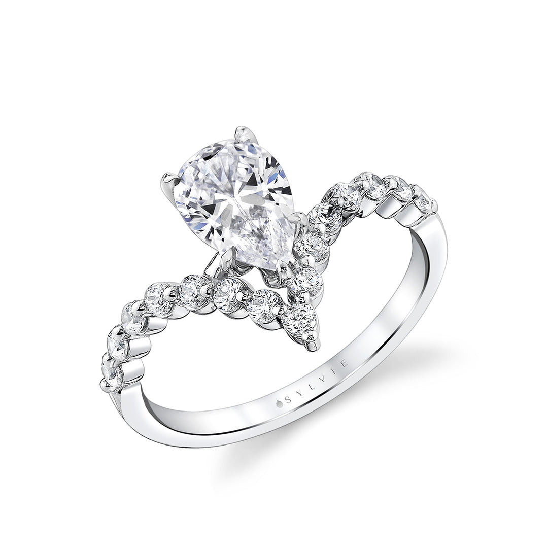 Tulira Curved Band Shared Prong Engagement Ring - Maisy