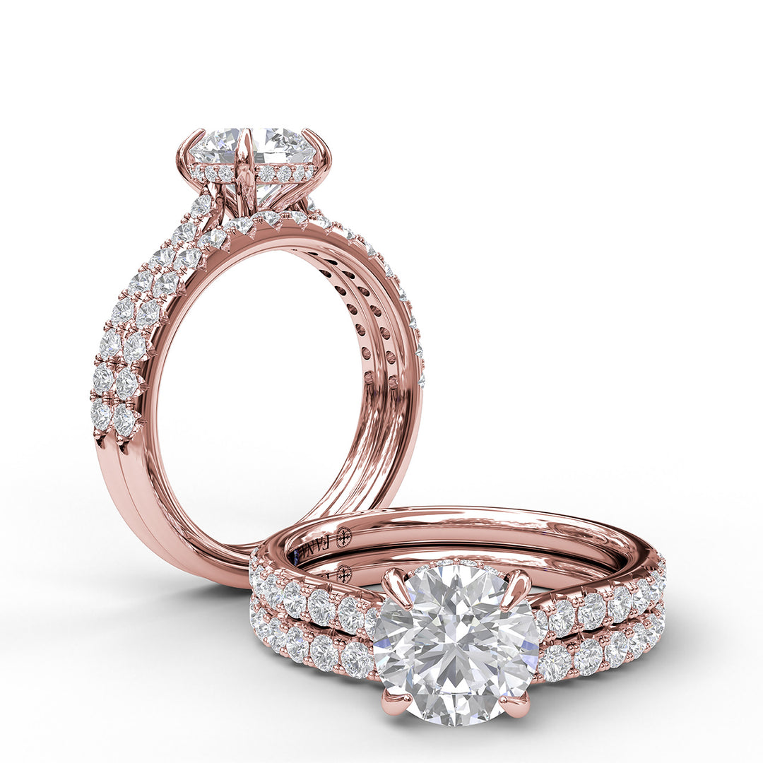 Classic Round Cut Solitaire With Hidden Halo
