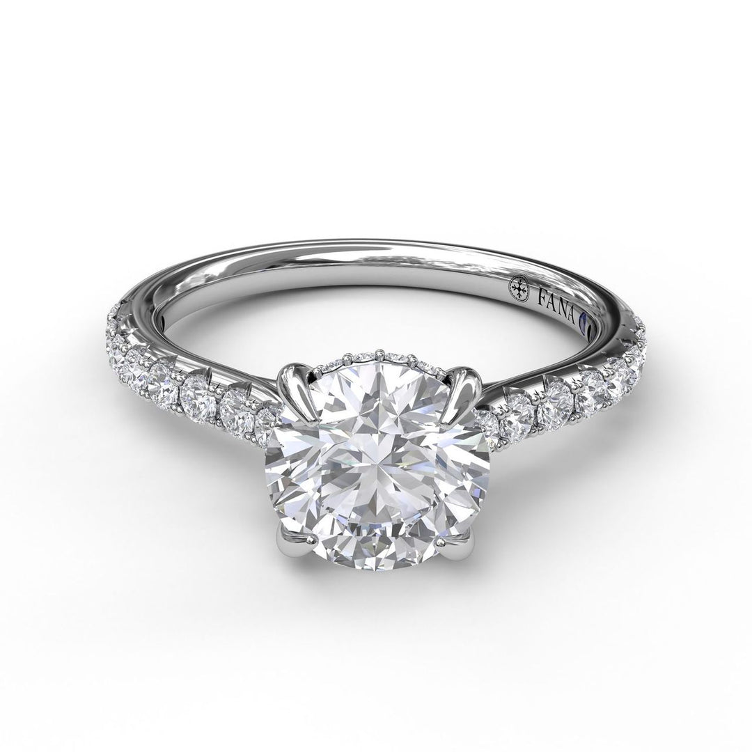 Classic Round Cut Solitaire With Hidden Halo