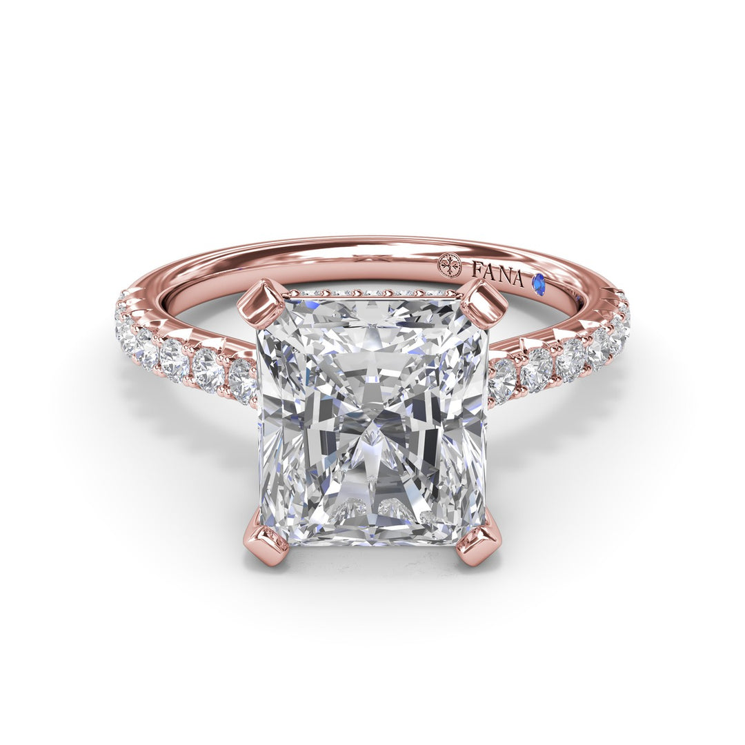Classic Radiant Solitaire With Hidden Halo