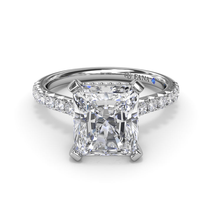 Classic Radiant Solitaire With Hidden Halo