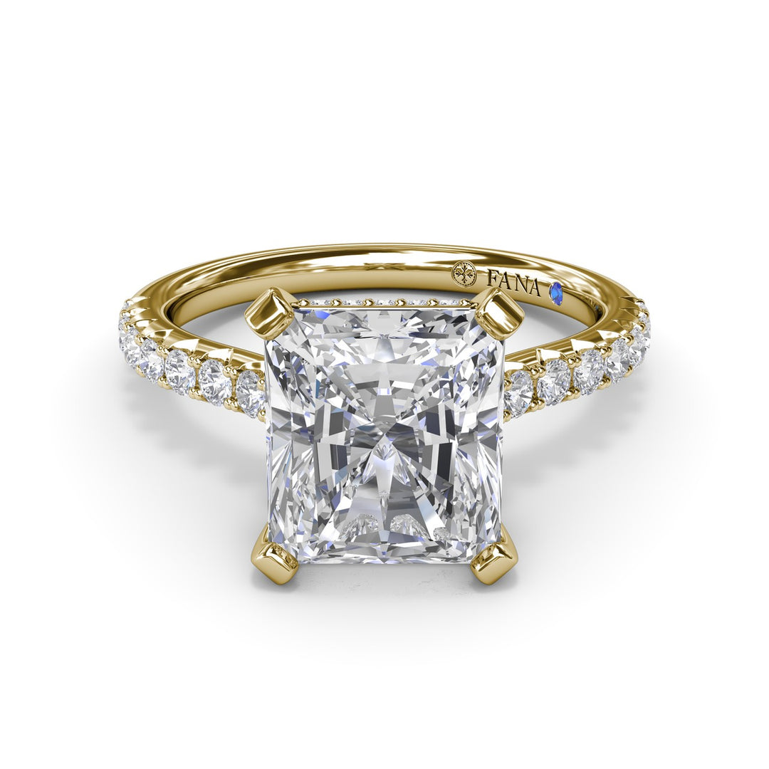 Classic Radiant Solitaire With Hidden Halo
