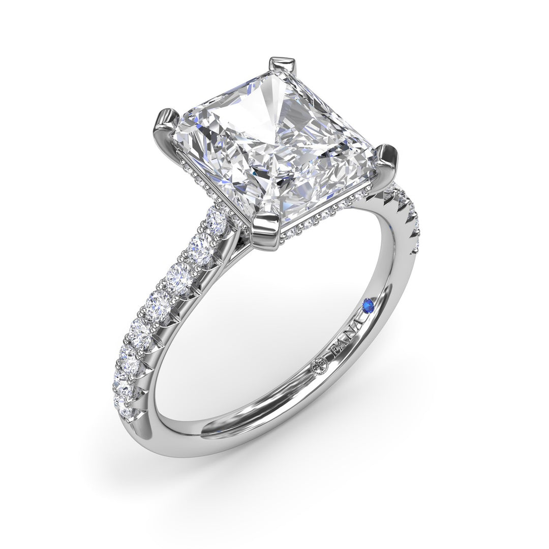 Classic Radiant Solitaire With Hidden Halo