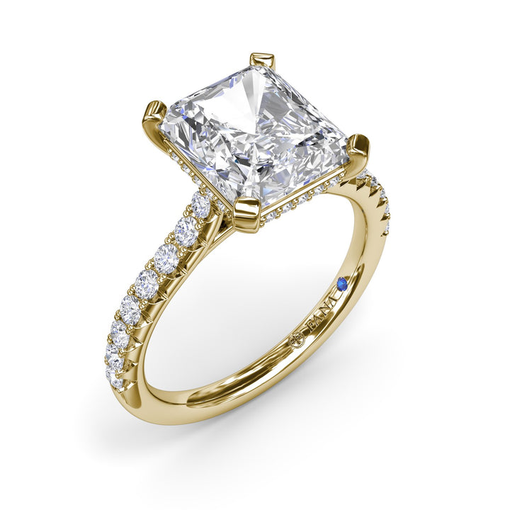 Classic Radiant Solitaire With Hidden Halo