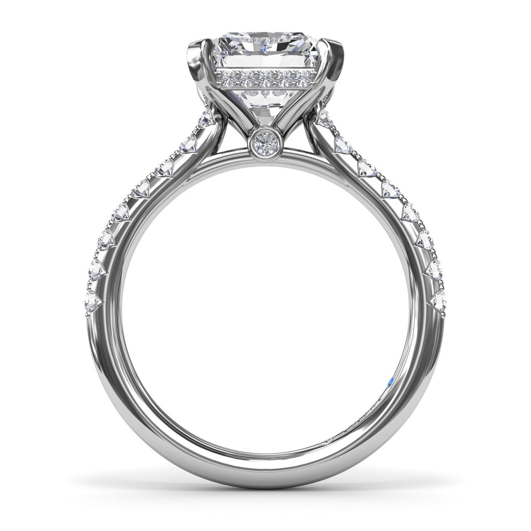 Classic Radiant Solitaire With Hidden Halo
