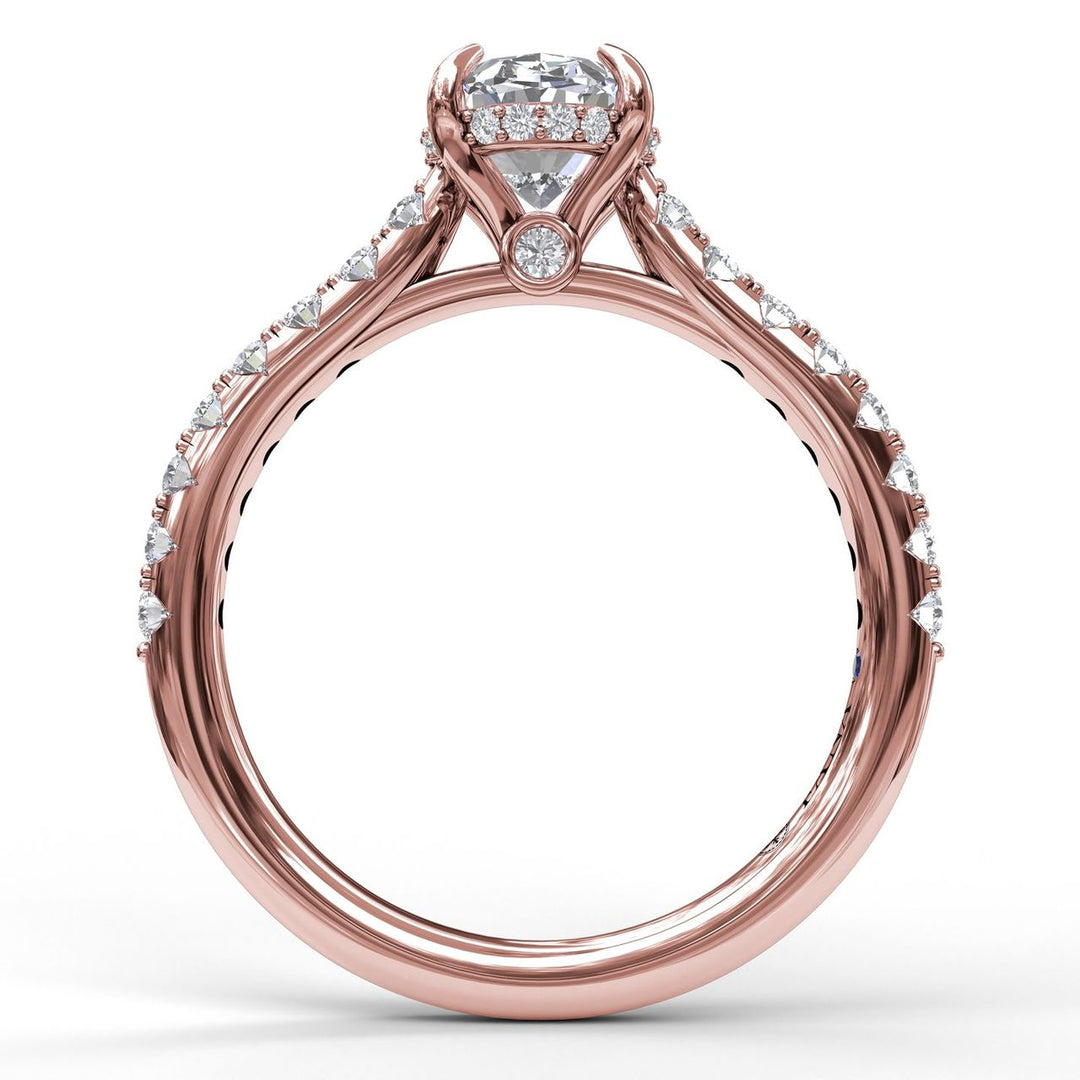 Classic Oval Cut Solitaire With Hidden Halo
