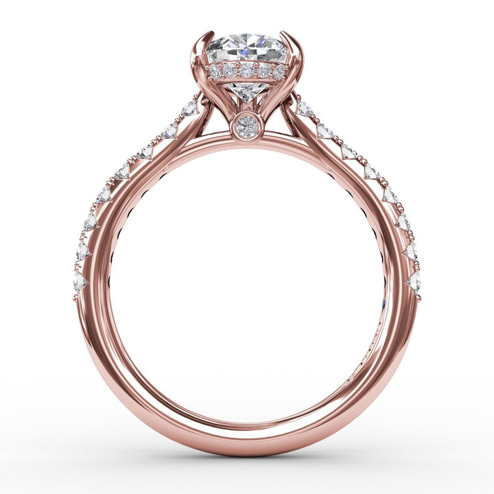 Pear Cut Solitaire With Hidden Halo