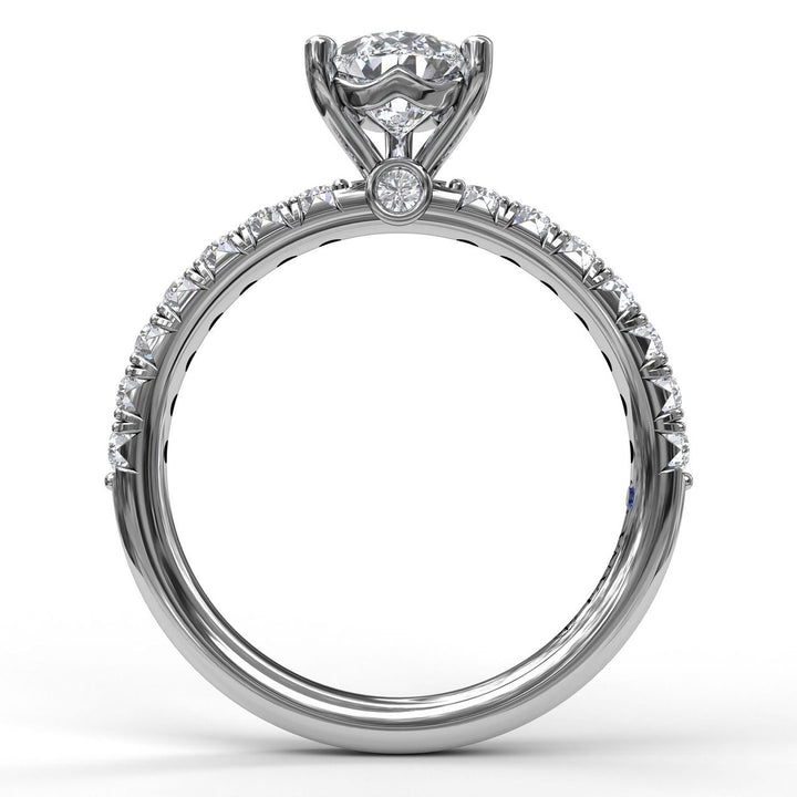 Pear Shape Solitaire With French Cut Pave