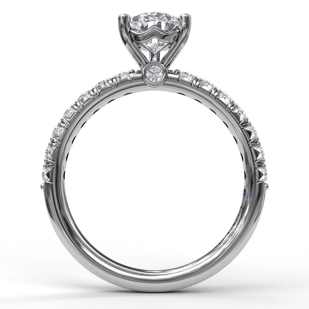 Pear Shape Solitaire With French Cut Pave