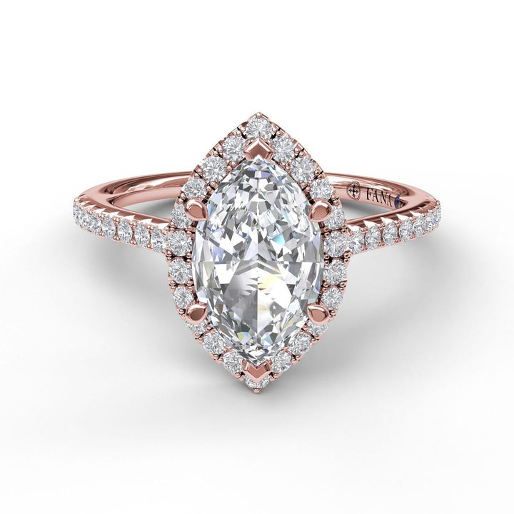 Marquise Diamond With Halo Engagement Ring