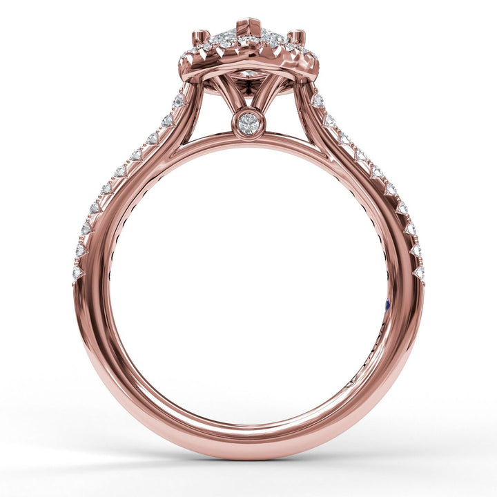 Marquise Diamond With Halo Engagement Ring