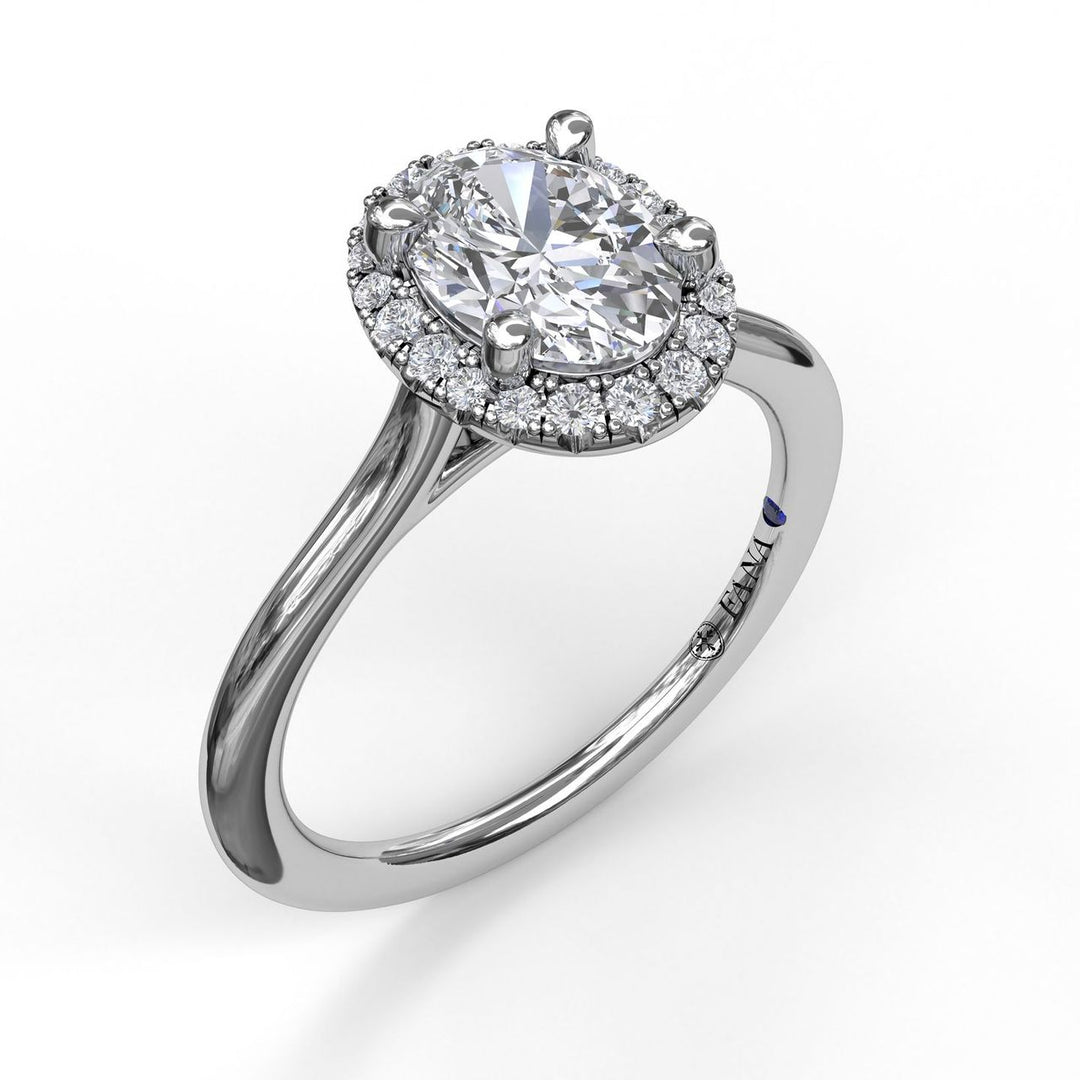 Oval Cut Halo Engagement Ring