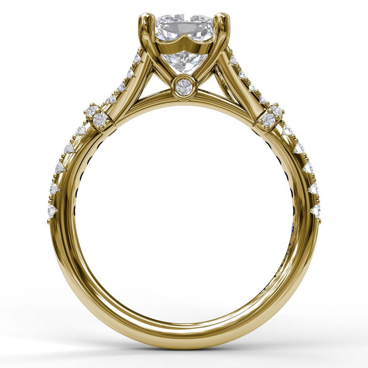 Distinctive Diamond Engagement Ring with a Subtle Split Band