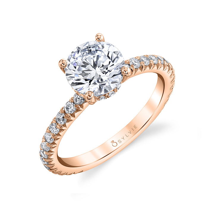 Classic Engagement Ring with Hidden Halo - Perri