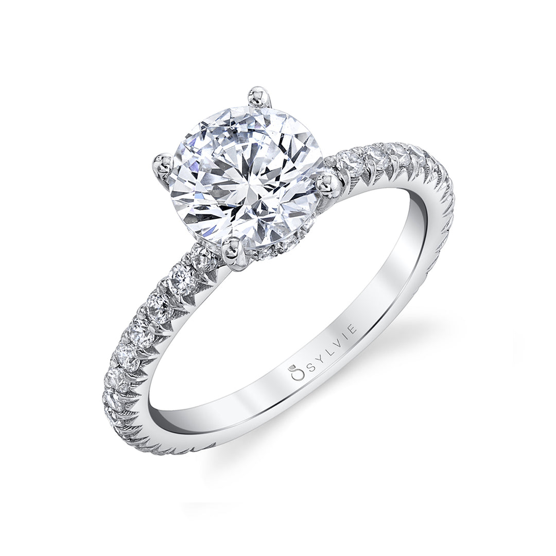 Classic Engagement Ring with Hidden Halo - Perri