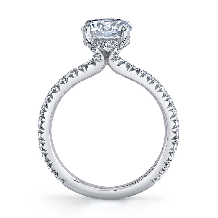 Pear Shaped Engagement Ring with Hidden Halo - Perri