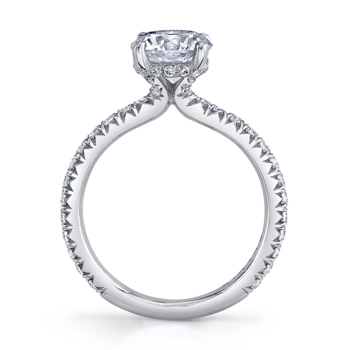 Emerald Cut Engagement Ring with Hidden Halo - Perri