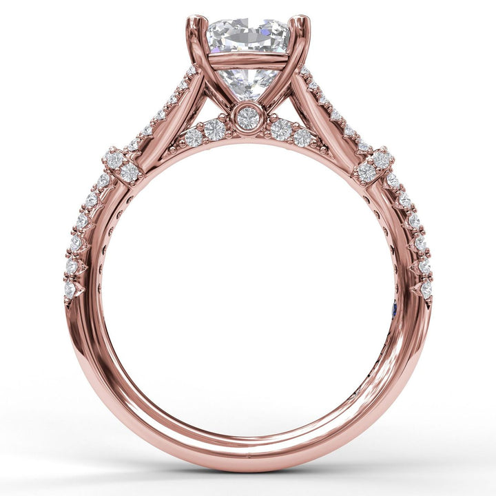 Classic Diamond Engagement Ring with Beautiful Side Detail