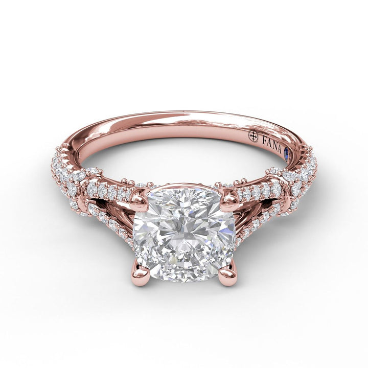 Classic Diamond Engagement Ring with Beautiful Side Detail