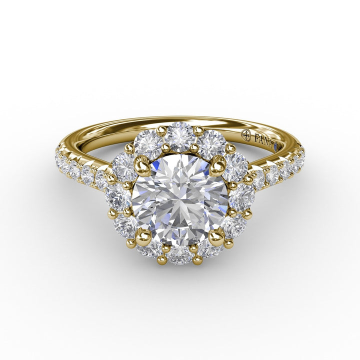 Classic Round Halo Engagement Ring